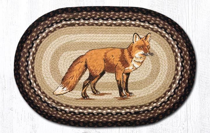 OP-313 Fox Oval Braided Rug - Ozark Cabin Décor, LLC