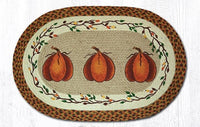 OP-222 Harvest Pumpkin Oval Braided Rug - Ozark Cabin Décor, LLC