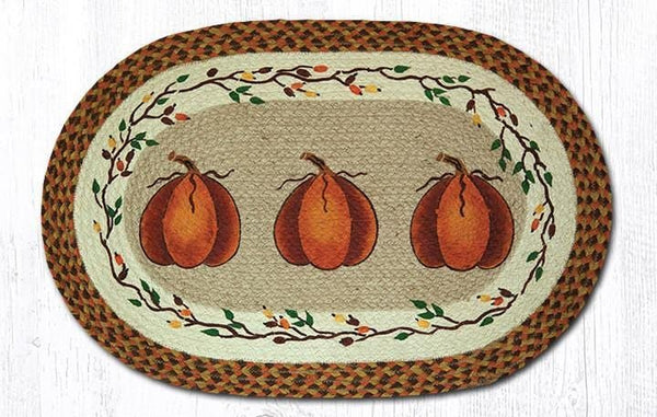 Harvest Pumpkin Oval Braided Rug - Ozark Cabin Décor, LLC
