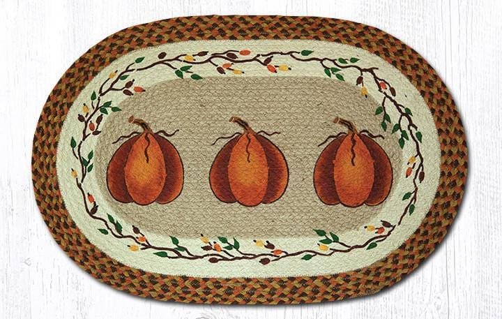 Harvest Pumpkin Oval Braided Rug - Ozark Cabin Décor, LLC