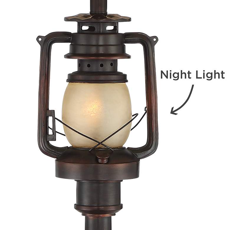 Bronze Finish Rustic Lantern Floor Lamp with Night Light - Ozark Cabin Décor, LLC