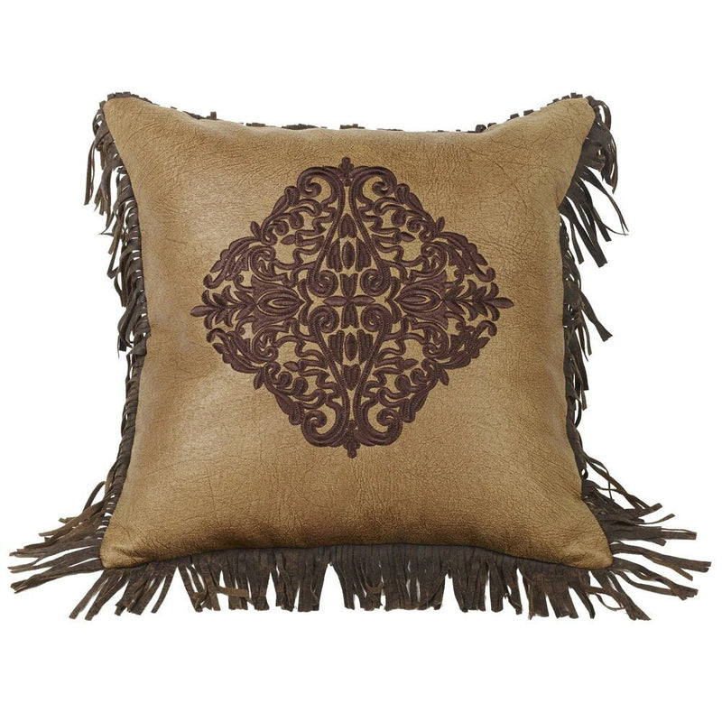 Las Cruces Embroidered Damask Throw Pillow - Ozark Cabin Décor, LLC