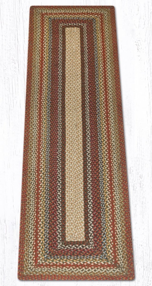 C-300 Honey, Vanilla, & Ginger Braided Rug - Oblong - Ozark Cabin Décor, LLC