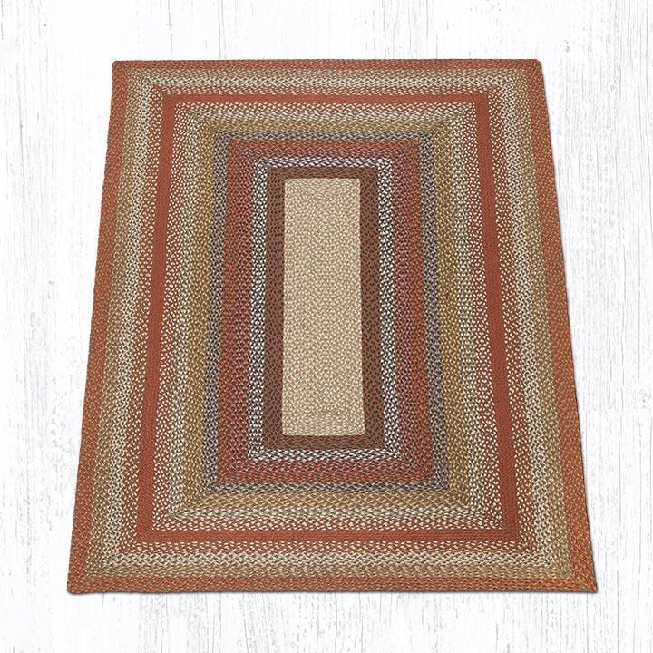 C-300 Honey, Vanilla, & Ginger Braided Rug - Oblong - Ozark Cabin Décor, LLC