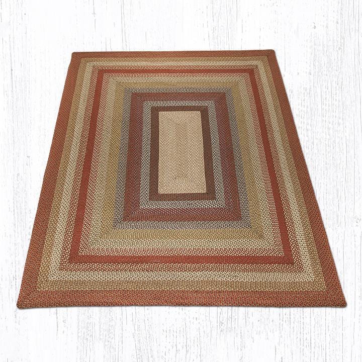 C-300 Honey, Vanilla, & Ginger Braided Rug - Oblong - Ozark Cabin Décor, LLC