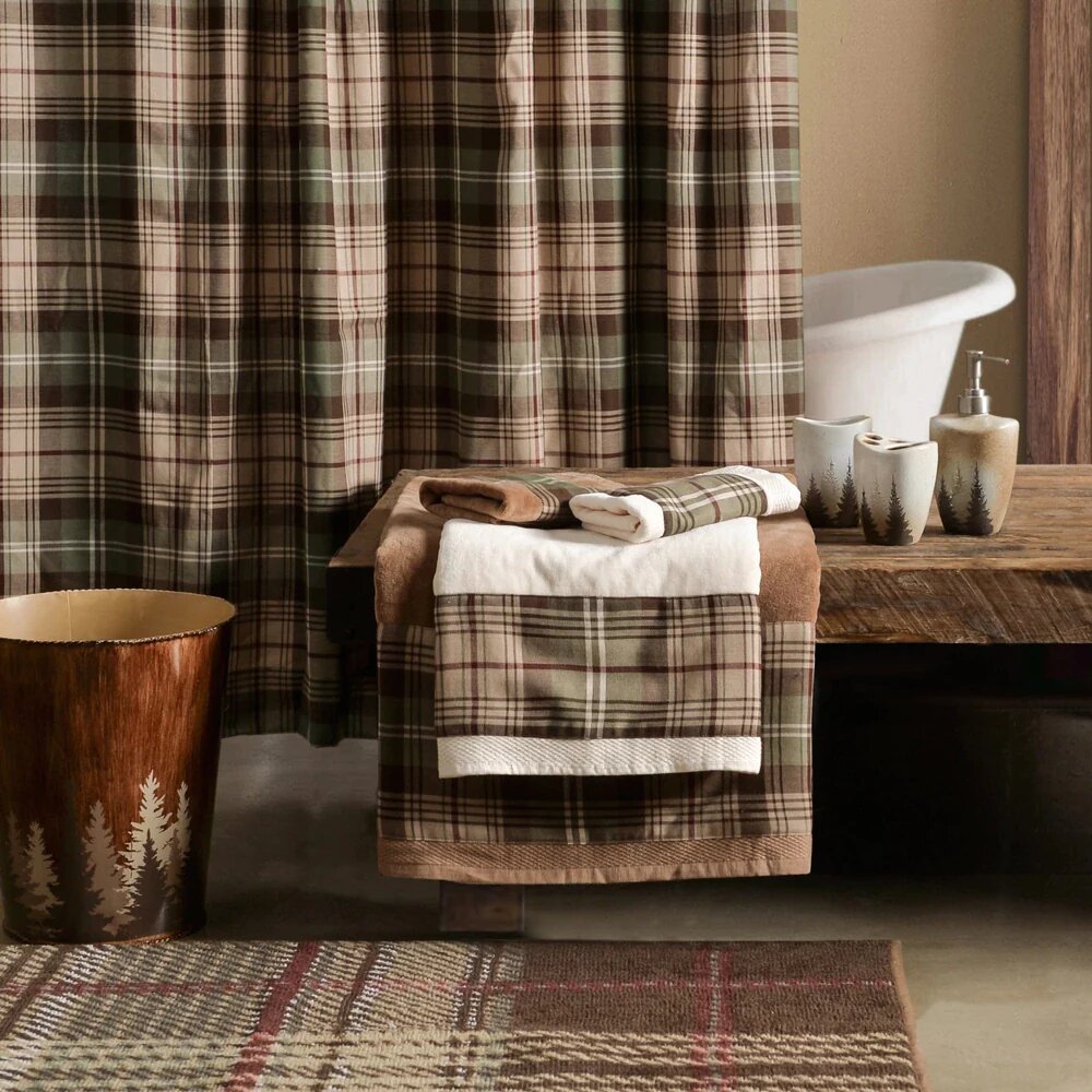 Huntsman Plaid 6-PC Bath Towel Set - Mocha - Ozark Cabin Décor, LLC