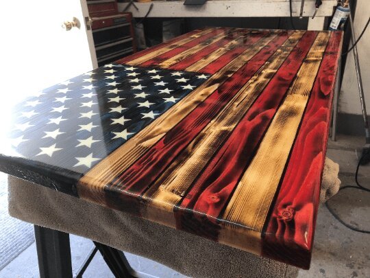 91123 Rustic Handcrafted Wooden American Flag - Ozark Cabin Décor, LLC