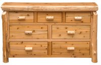 Cedar Log 7 Drawer Dresser - Ozark Cabin Décor, LLC