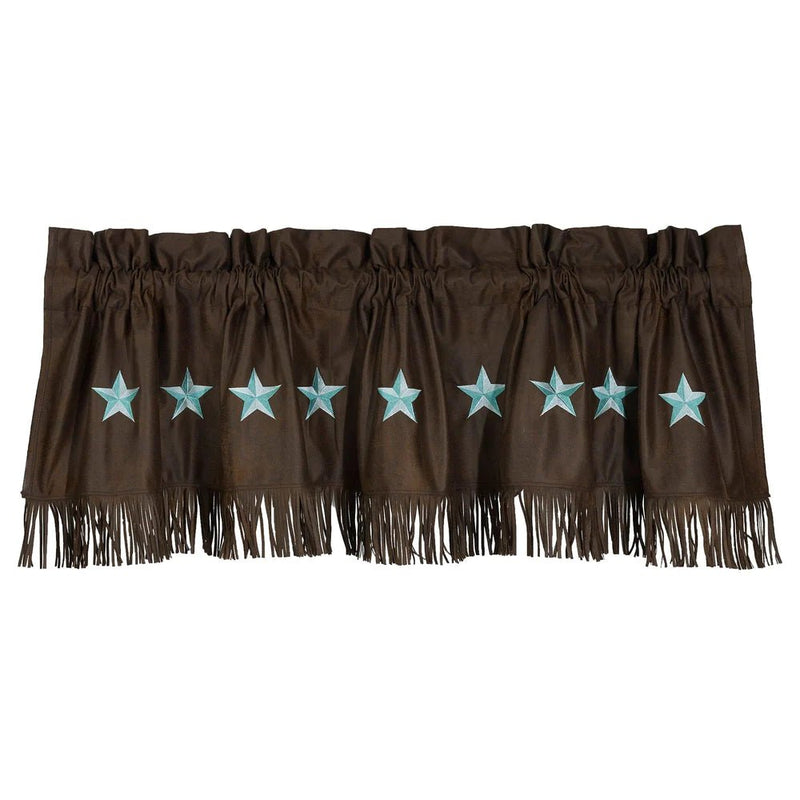 Laredo Turquoise Star Kitchen Valance - Ozark Cabin Décor, LLC