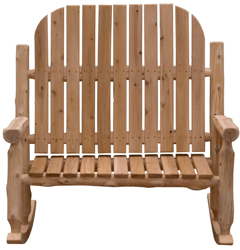 Fireside Lodge Handcrafted Cedar Log Two-Person Adirondack Rocking Chair - Ozark Cabin Décor, LLC