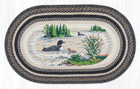 OP-313 Loons Oval Braided Rug - Ozark Cabin Décor, LLC