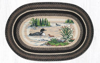 OP-313 Loons Oval Braided Rug - Ozark Cabin Décor, LLC