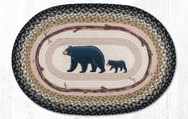 OP-116 Mama and Baby Bear Braided Rug - Ozark Cabin Décor, LLC