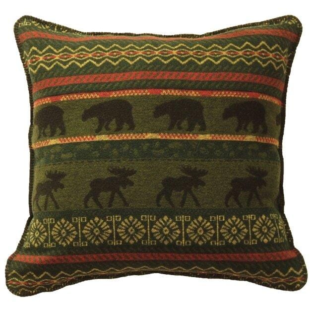 20" x 20" Wooded River Soft, Warm, Italian Wool Blends McWoods I Reversible Pillow