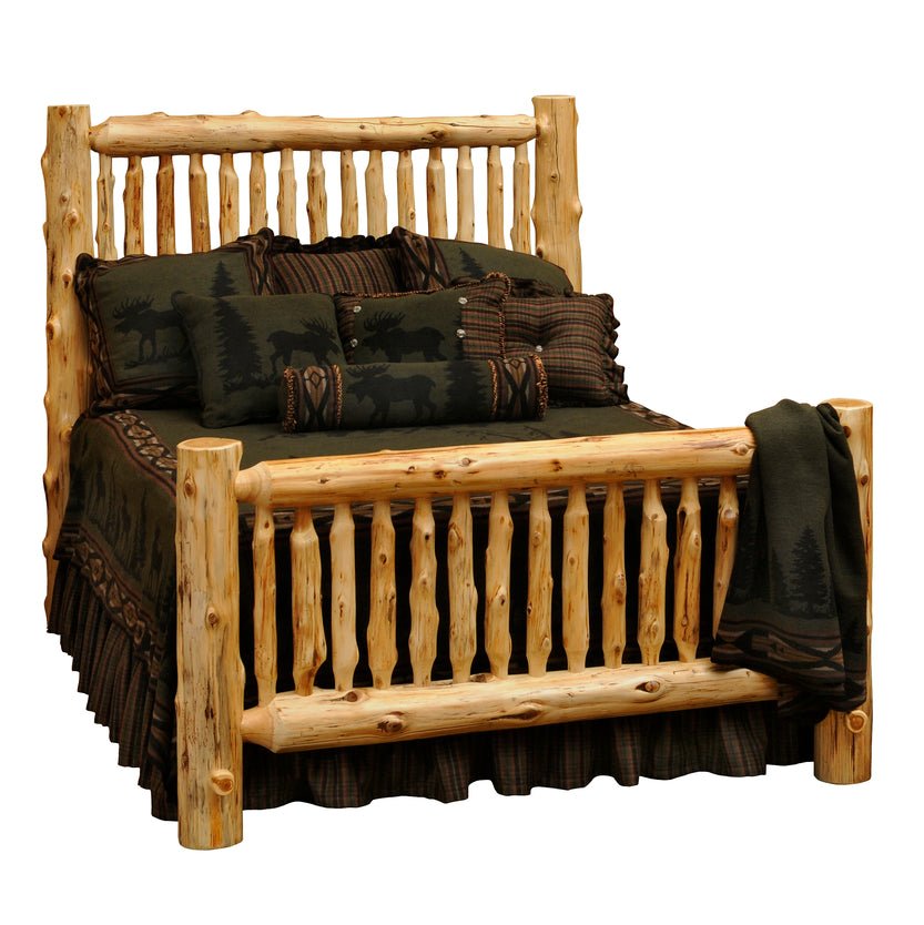 Rustic Cedar Log Small Spindle Bed