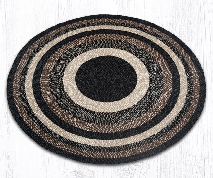 Mocha Frappuccino Round Braided Natural Jute Fiber Area Rug - Ozark Cabin Décor, LLC