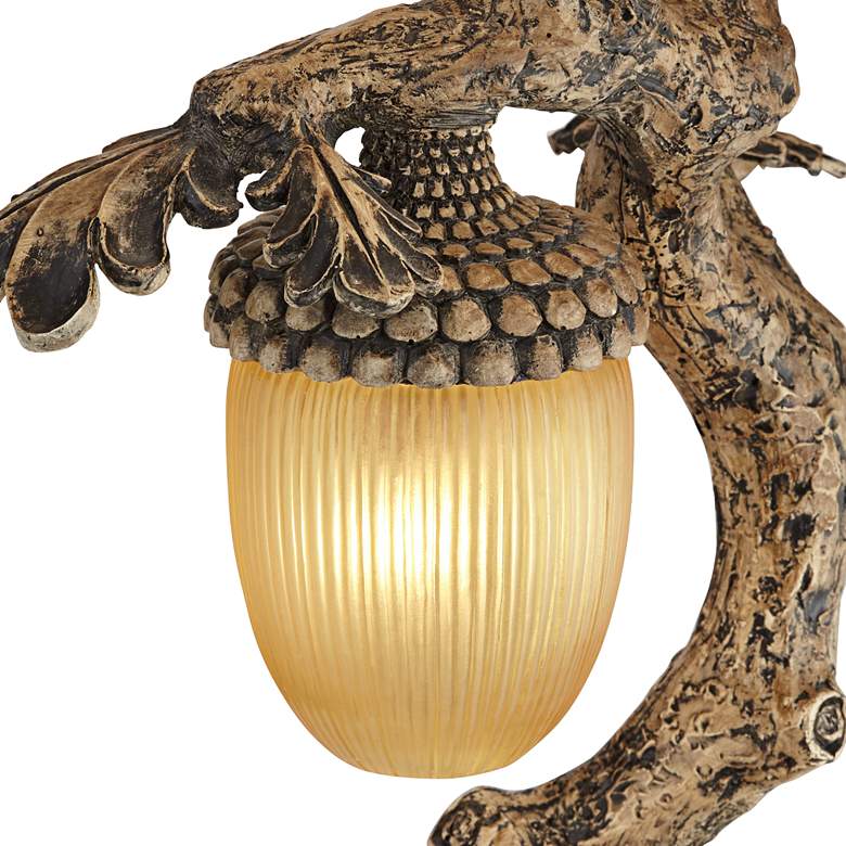 Natural Table Lamp with Acorn Night Light - Ozark Cabin Décor, LLC