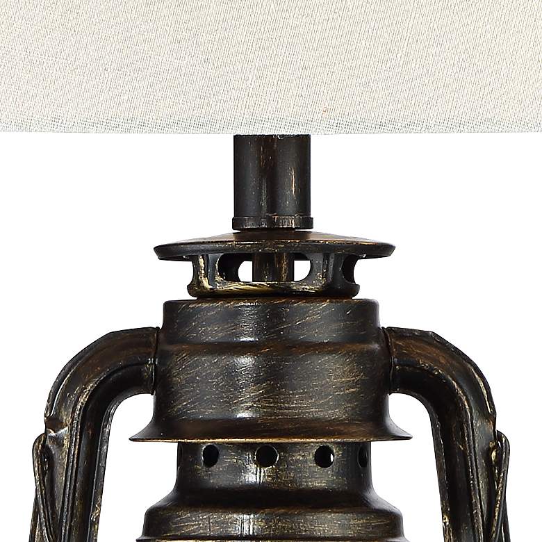 Weathered Bronze Miner Lantern Table Lamp - Ozark Cabin Décor, LLC