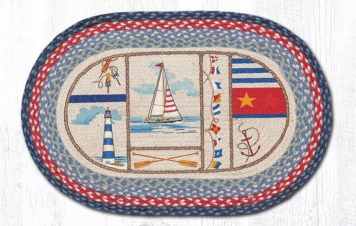OP-458 Nautical Breeze Oval Braided Rug - Ozark Cabin Décor, LLC