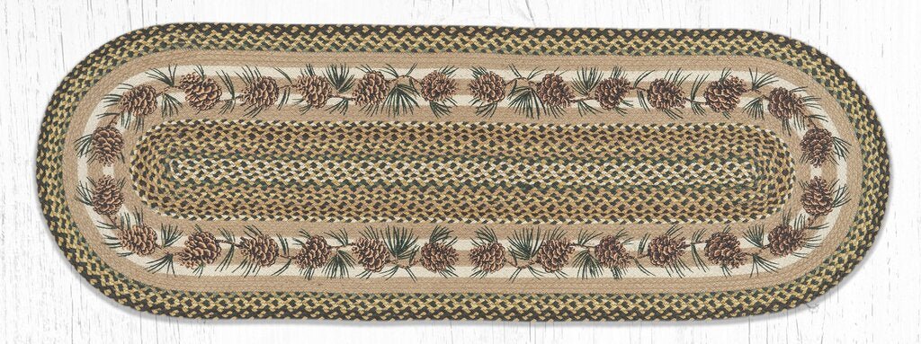 OP-051 Needles & Cones Oval Rug - Ozark Cabin Décor, LLC