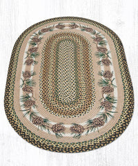 OP-051 Needles & Cones Oval Rug - Ozark Cabin Décor, LLC