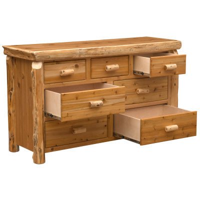 Cedar Log 7 Drawer Dresser - Ozark Cabin Décor, LLC