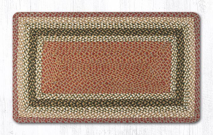 C-024 Olive, Burgundy, & Gray Braided Rug - Oblong - Ozark Cabin Décor, LLC