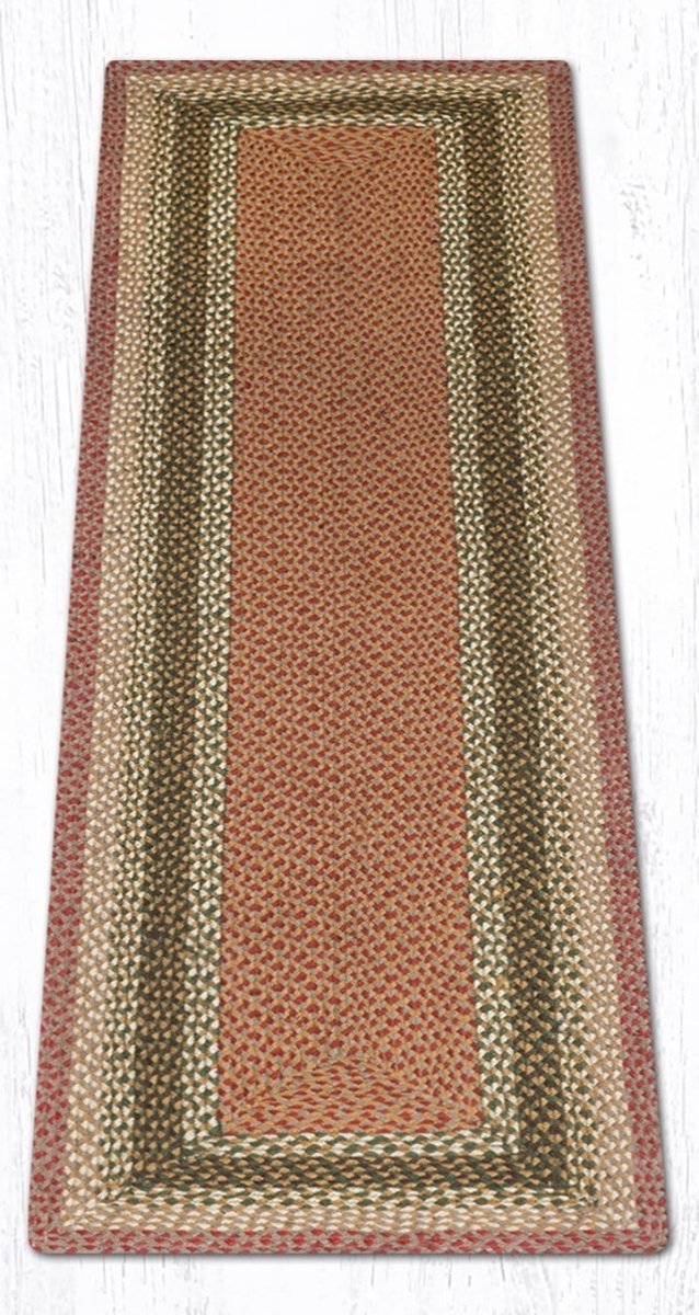 C-024 Olive, Burgundy, & Gray Braided Rug - Oblong - Ozark Cabin Décor, LLC