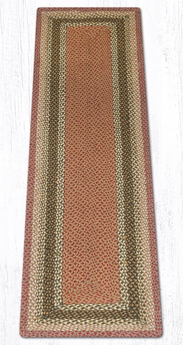 C-024 Olive, Burgundy, & Gray Braided Rug - Oblong - Ozark Cabin Décor, LLC