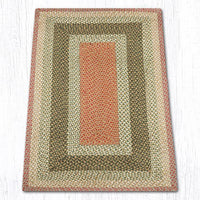 C-024 Olive, Burgundy, & Gray Braided Rug - Oblong - Ozark Cabin Décor, LLC