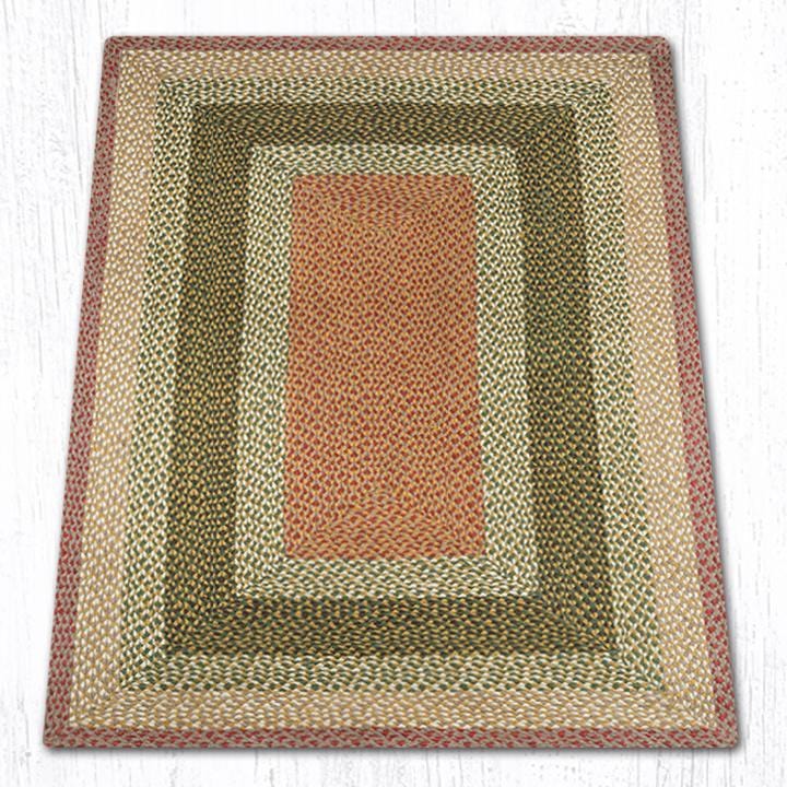 C-024 Olive, Burgundy, & Gray Braided Rug - Oblong - Ozark Cabin Décor, LLC