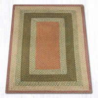 C-024 Olive, Burgundy, & Gray Braided Rug - Oblong - Ozark Cabin Décor, LLC