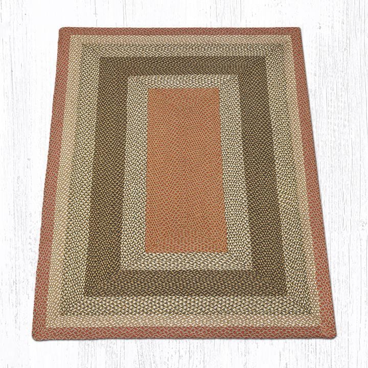 C-024 Olive, Burgundy, & Gray Braided Rug - Oblong - Ozark Cabin Décor, LLC