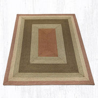 C-024 Olive, Burgundy, & Gray Braided Rug - Oblong - Ozark Cabin Décor, LLC