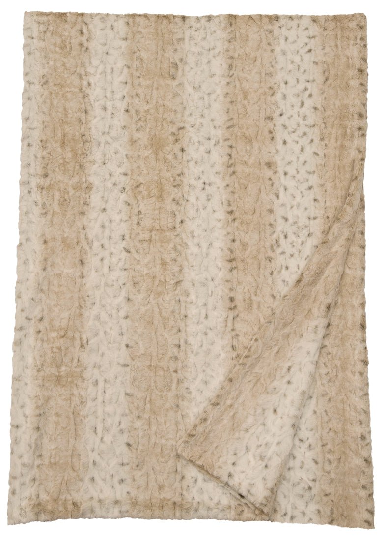 WD90140 Wooded River Pearl Leopard Cuddle Fur Throw - Ozark Cabin Décor, LLC