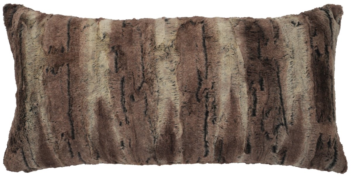 Wooded River Pewter Fox Cuddle Fur Pillow