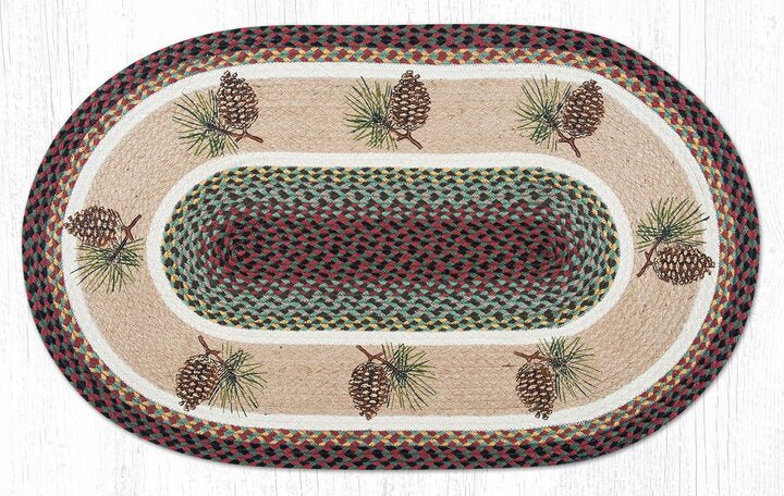 OP-081 Pinecone Braided Rug - Ozark Cabin Décor, LLC