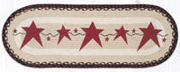 Burgundy Primitive Stars Oval Runner - Ozark Cabin Décor, LLC