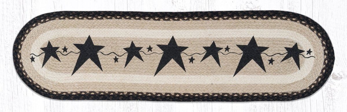 Primitive Stars Black Oval Runner - Ozark Cabin Décor, LLC