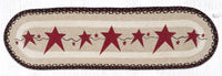 Burgundy Primitive Stars Oval Runner - Ozark Cabin Décor, LLC