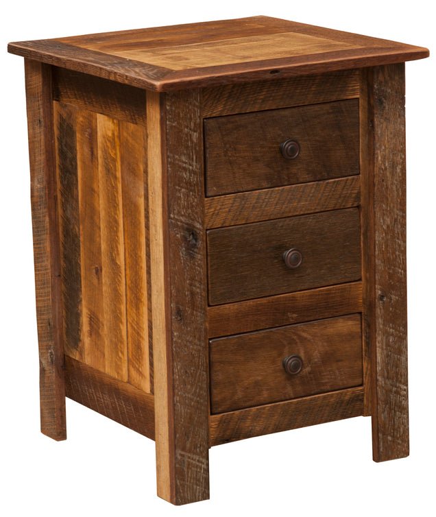 B11030-B Fireside Lodge Barnwood Three Drawer Nightstand - Ozark Cabin Décor, LLC