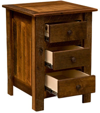 B11030-B Fireside Lodge Barnwood Three Drawer Nightstand - Ozark Cabin Décor, LLC