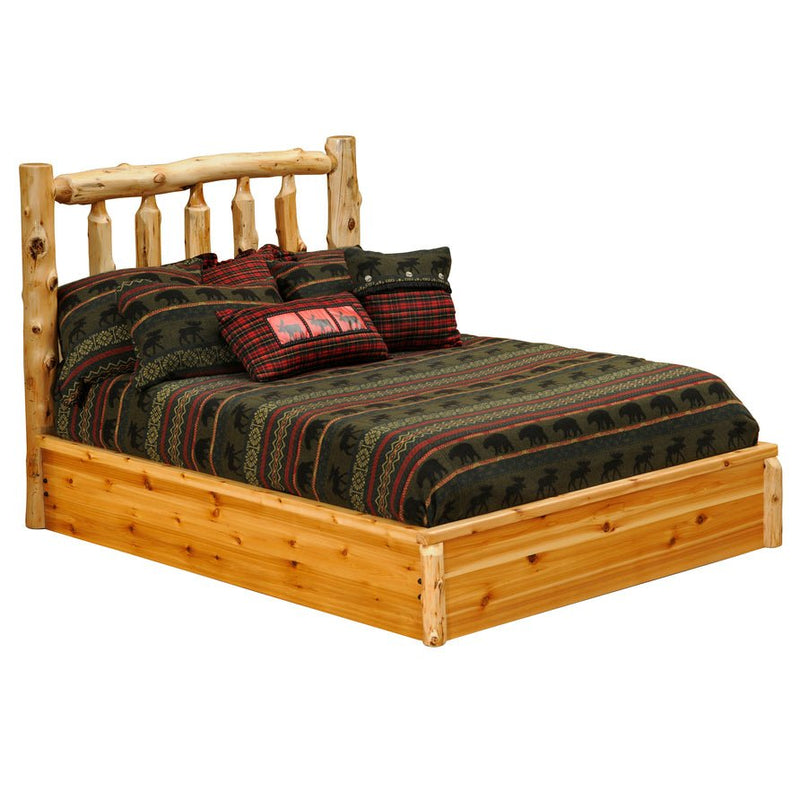 Cedar Log Traditional Platform Bed - Ozark Cabin Décor, LLC