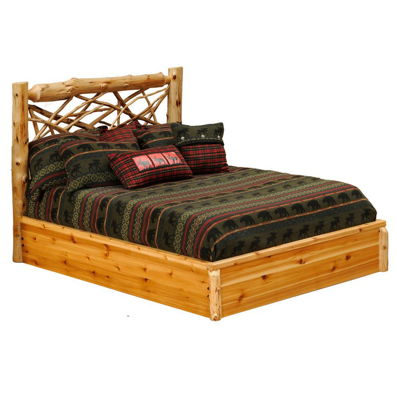 Cedar Log Twig Platform Bed - Ozark Cabin Décor, LLC