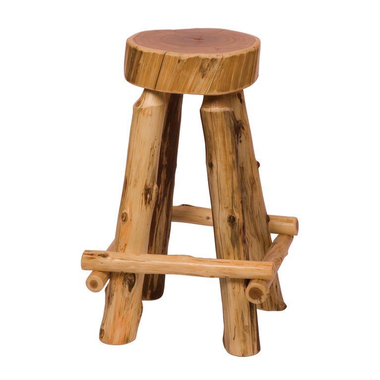 Cedar Log Slab 30" Barstool - Ozark Cabin Décor, LLC