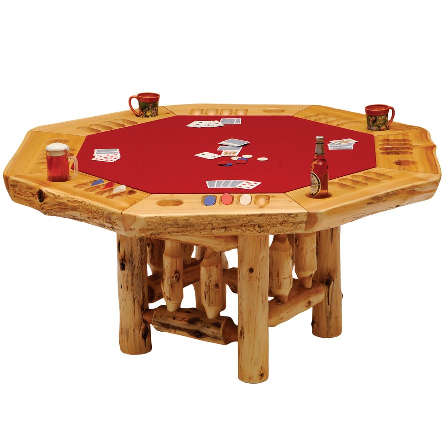 Cedar Log 6-Sided Poker Table - Ozark Cabin Décor, LLC