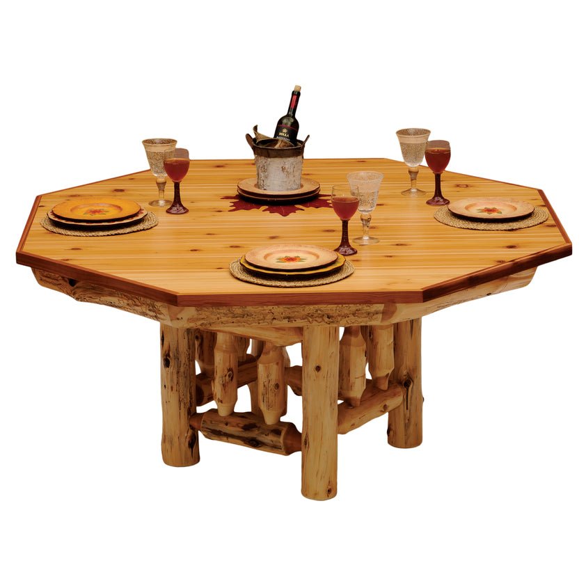 Cedar Log 6-Sided Poker Table - Ozark Cabin Décor, LLC