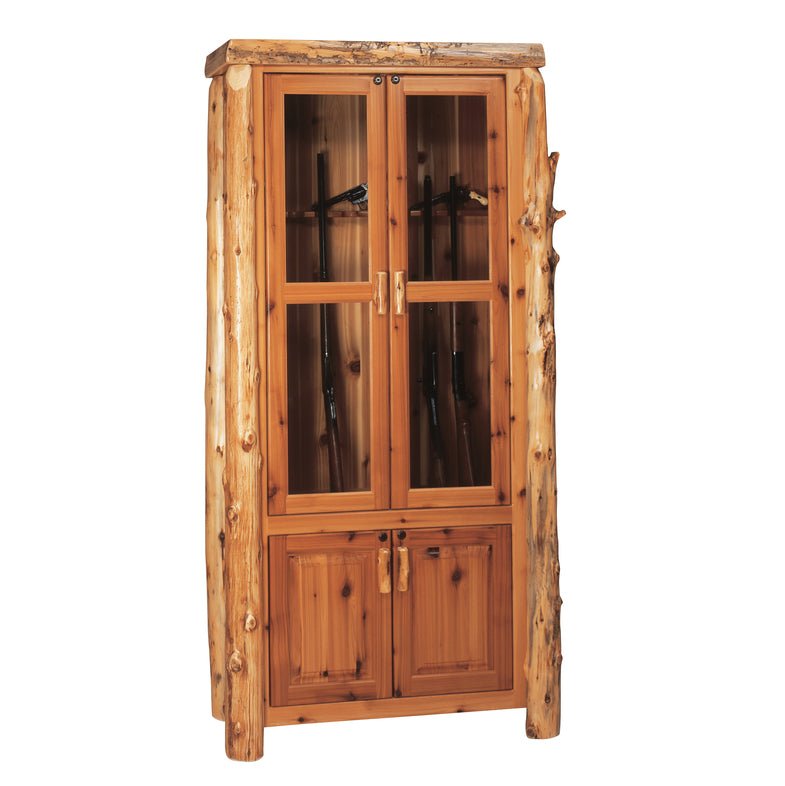 Cedar Log 12 Gun Cabinet - Ozark Cabin Décor, LLC