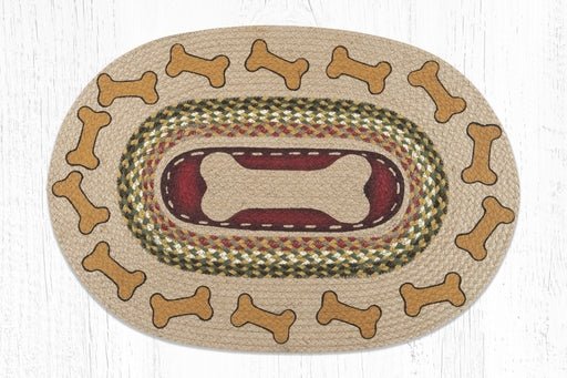 OP-024 Rustic Dog Bones Oval Patch Rug - Ozark Cabin Décor, LLC