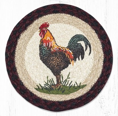 Rustic Rooster Printed Jute Trivet